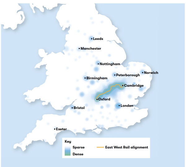 Heatmap showing the location of those who responded to the 2024 consultation