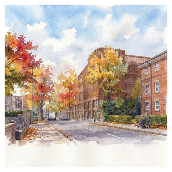 An illustration of Ashburnham Road car park