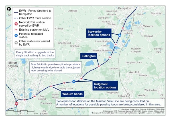 Image showing the proposed route from Fenny Stratford and Kempston.