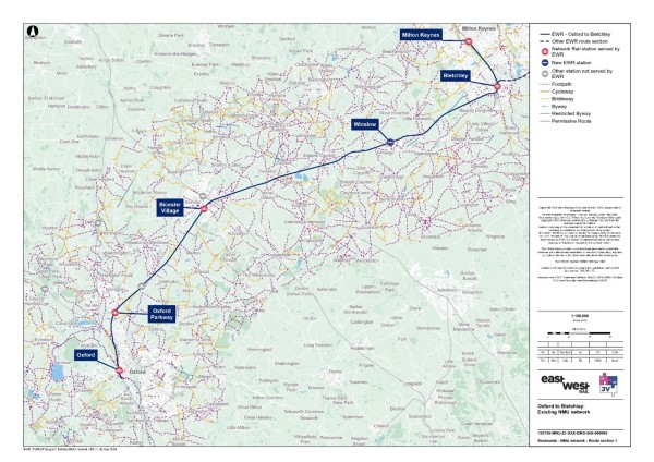 Figure 14 is an image showing PRoW around the Oxford study area.