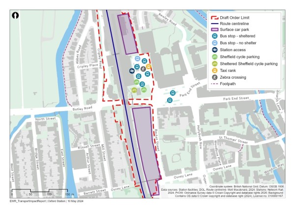 Figure 15 is an image showing the proposed transport facilities at Oxford station.