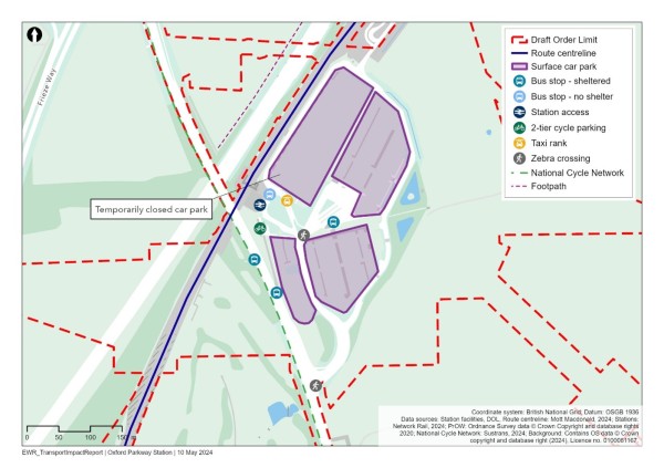 Figure 16 is an image showing the proposed transport facilities at Oxford Parkway station.