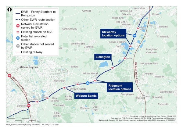 Figure 25 shows the existing rail network in the Fenny Stratford to Kempston study area