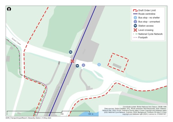Figure 32 is an image showing the proposed transport facilities at Stewartby Sands station