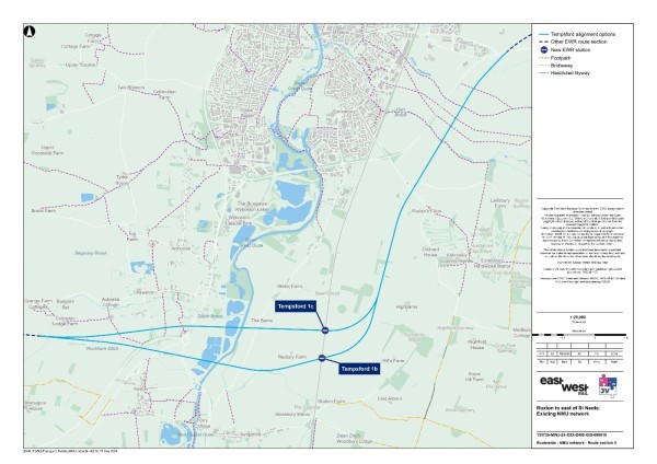 Figure 61 is an image showing public rights of way in the Roxton to east of St Neots study area