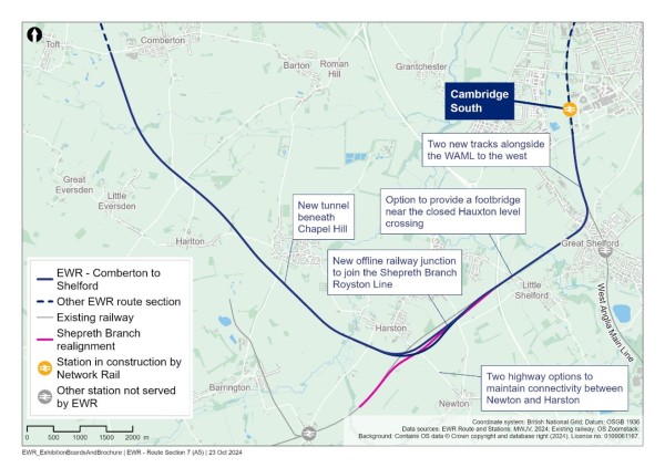 Figure 8 is an image showing the Comberton to Shelford study area