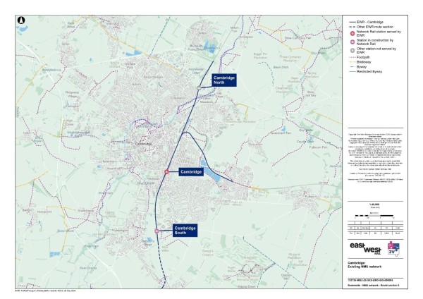 Figure 86 is an image showing public rights of way in the Cambridge area