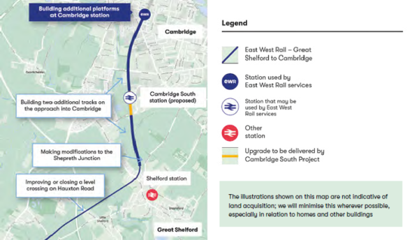 The Shelfords to Cambridge station