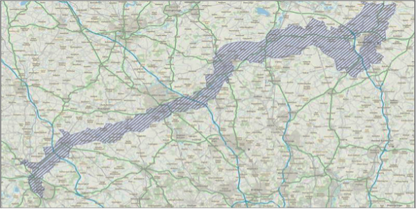 Area in which a copy of the consultation summary document was delivered to all properties
