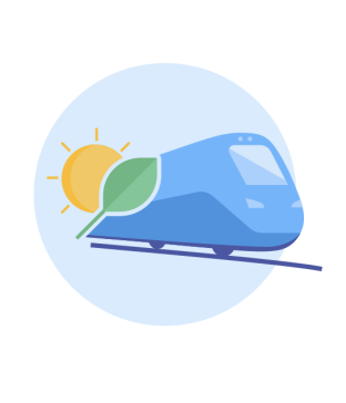 Blue train icon