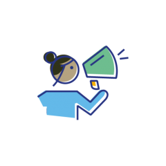 Person with megaphone icon