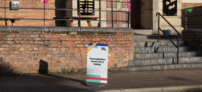 Consultation-event-board-outside-community-centre