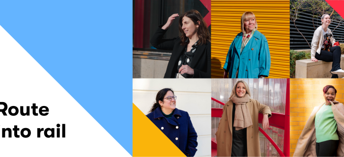 Route into rail collage of Ellen, Margarita, Briar, Tanya, Hannah and Kerene