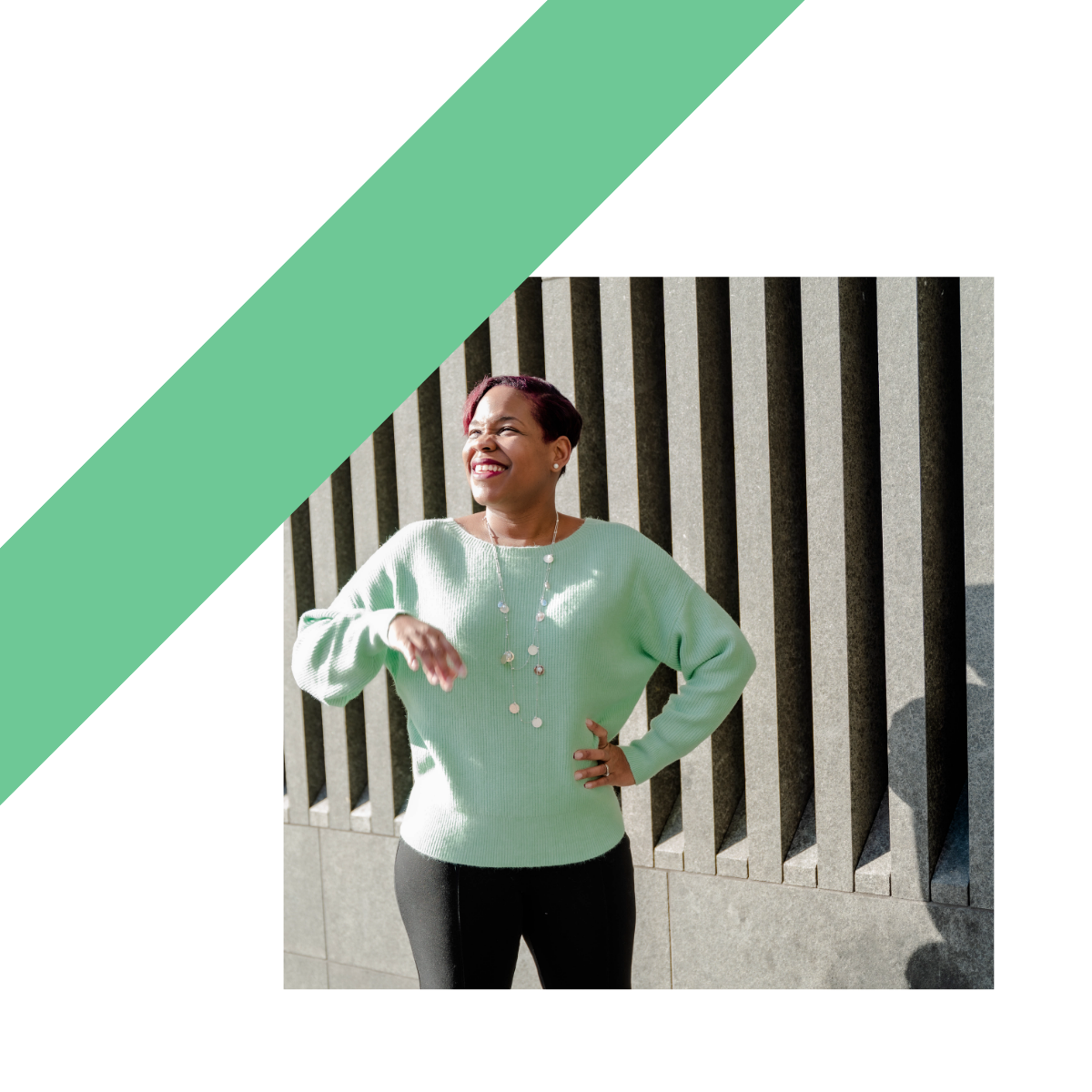 Picture of Kerene against wall